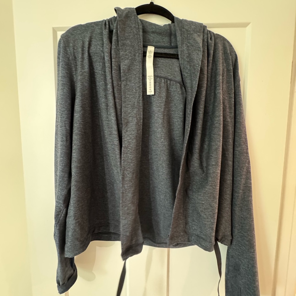 Lululemon Athletica Gray Cardigan Sweater with Waterfall Front